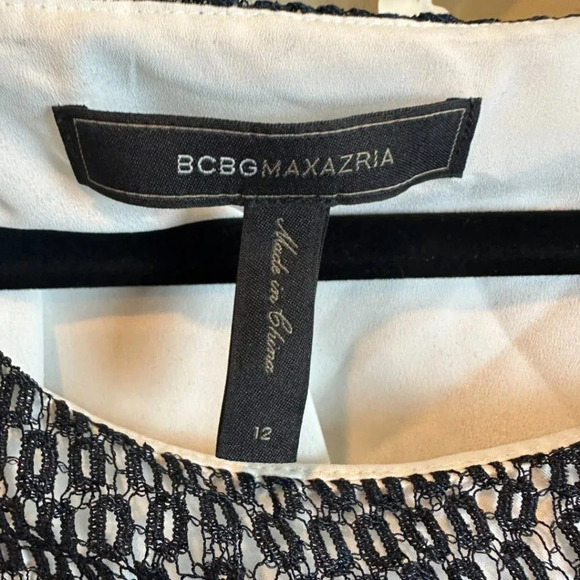 BCBGMaxAzria White Black Lorenna Lace Dress $268 - Picture 11 of 13